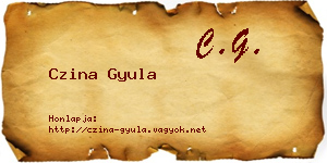 Czina Gyula névjegykártya